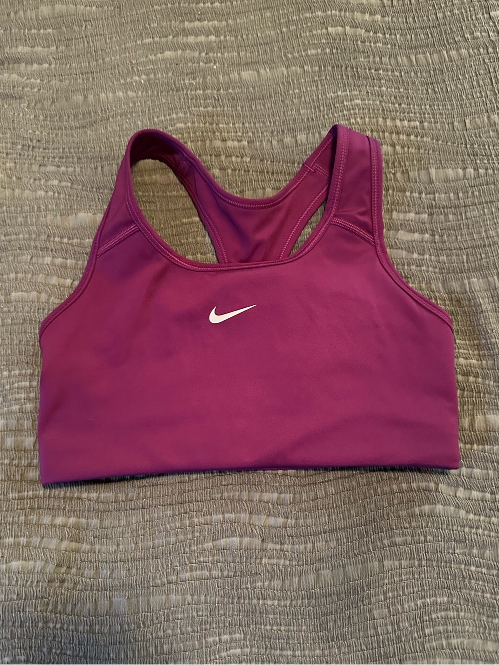 Nike Magenta Racerback Sports Bra with White Swoosh
